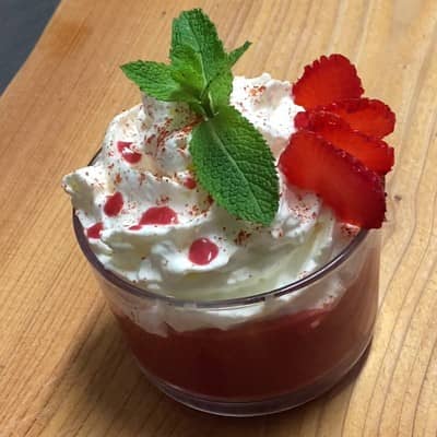 Cappuccino de Fraises à la Menthe poivrée